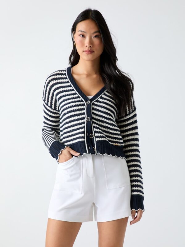 striped sweater cardigan