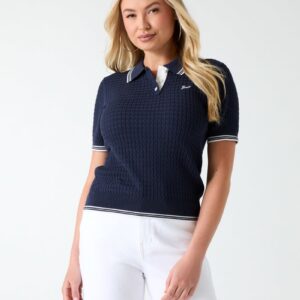 cable knit polo