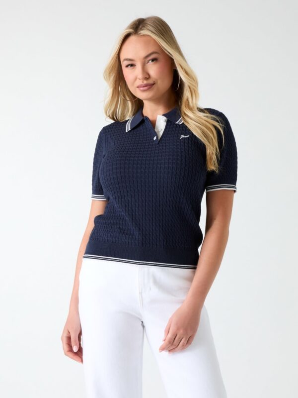 cable knit polo