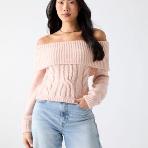 off shoulder wool blend sweater