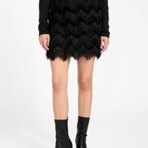 alyna fringe mini skirt