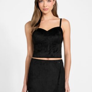 eco nunzia faux suede corset top