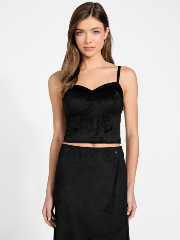 eco nunzia faux suede corset top