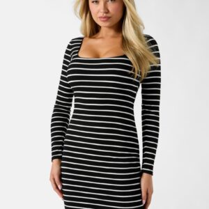 striped mini dress