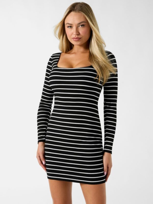 striped mini dress