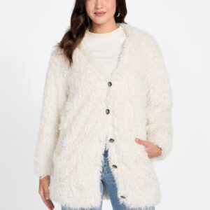 rose faux fur jacket