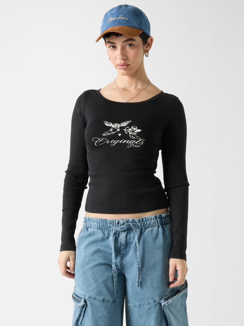 guess originals eco boatneck top guess originals eco boatneck top