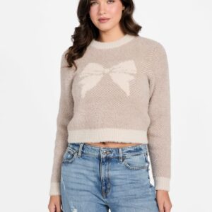 bow fuzzy sweater