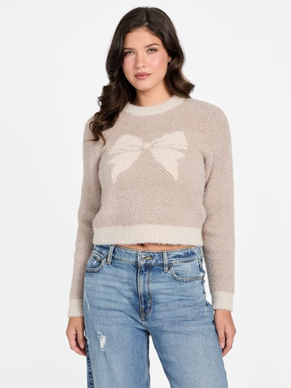 bow fuzzy sweater