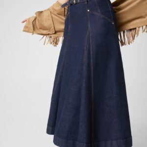 denim midi skirt
