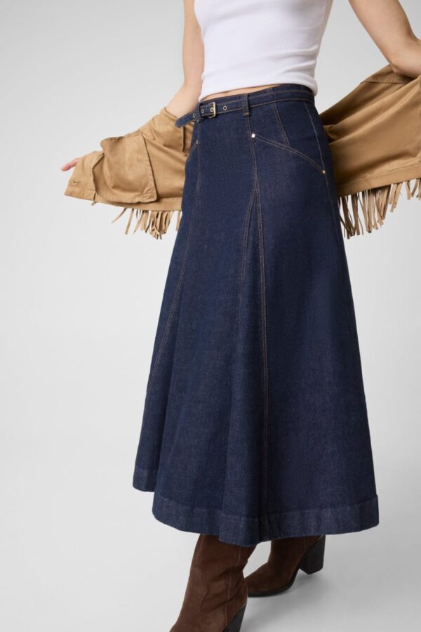 denim midi skirt