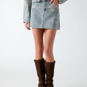 denim mini skirt