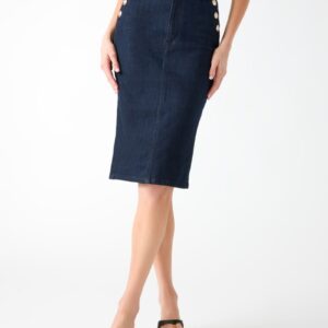 denim midi skirt