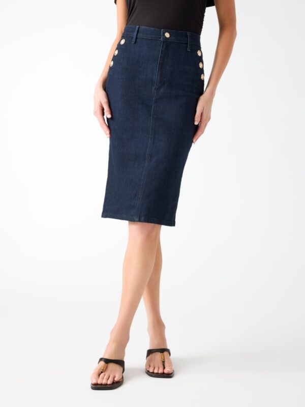 denim midi skirt