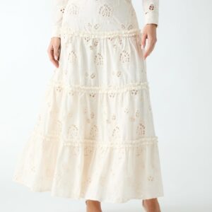 eyelets maxi skirt