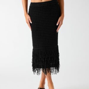 fringed midi skirt