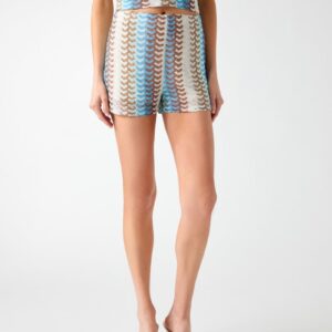 striped lurex shorts