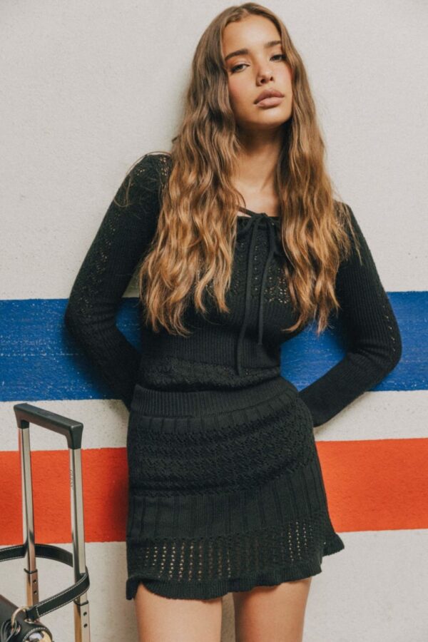 crocheted mini skirt