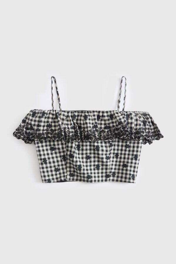 off shoulder ruffled top