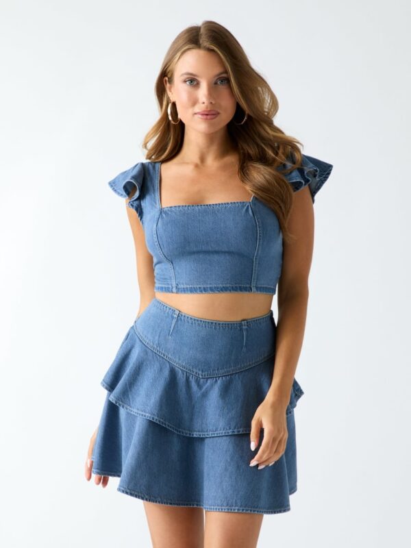 denim cropped top