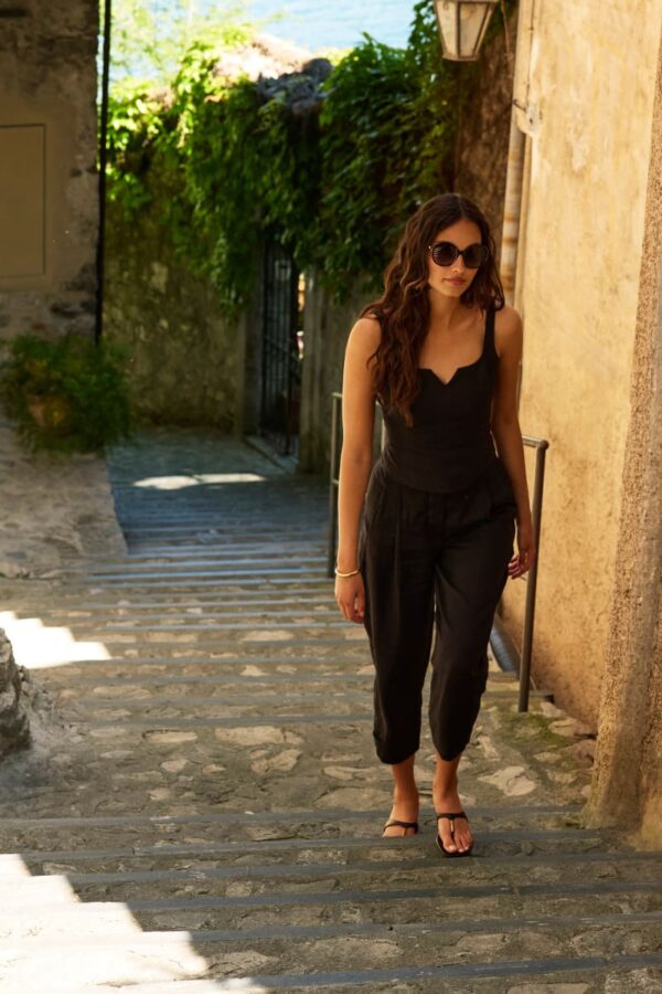 open back linen top