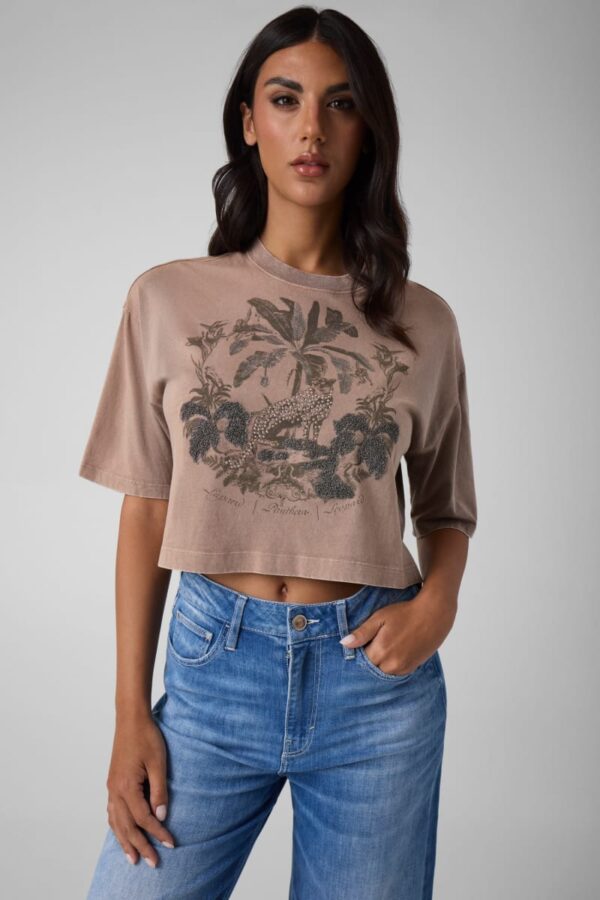 cropped printed t shirt