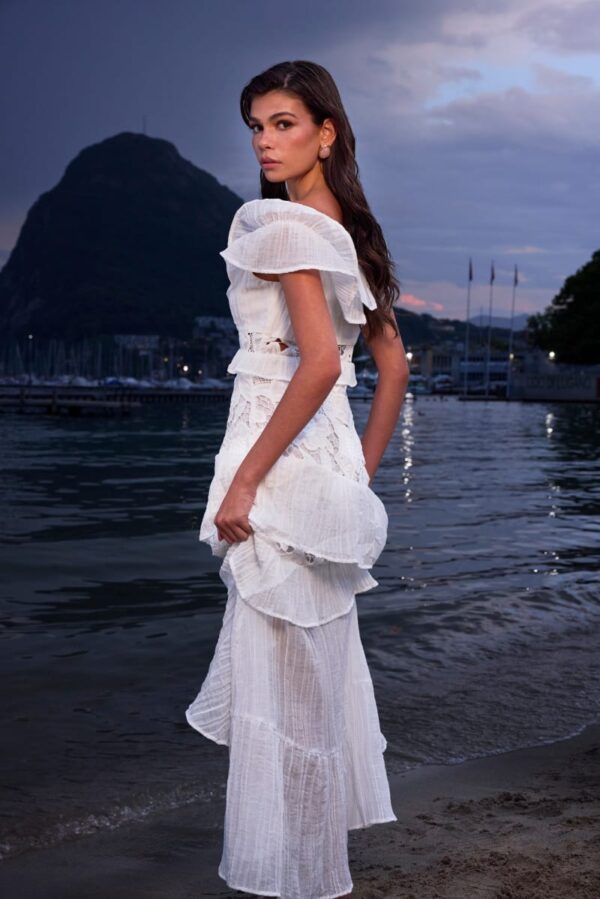 off shoulder lace dress