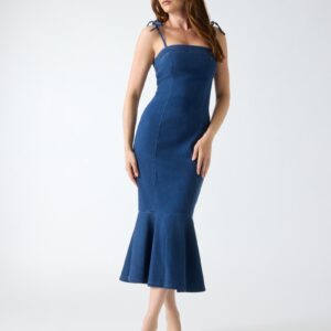denim long dress