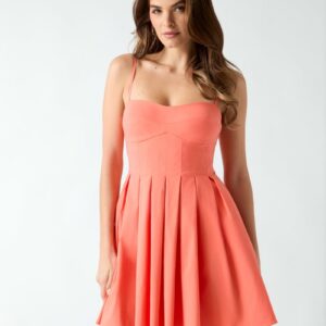pleated mini dress