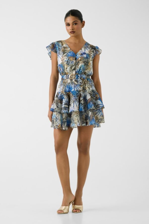 printed mini dress