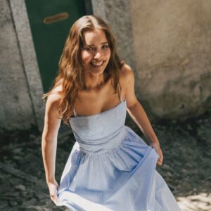 striped long dress