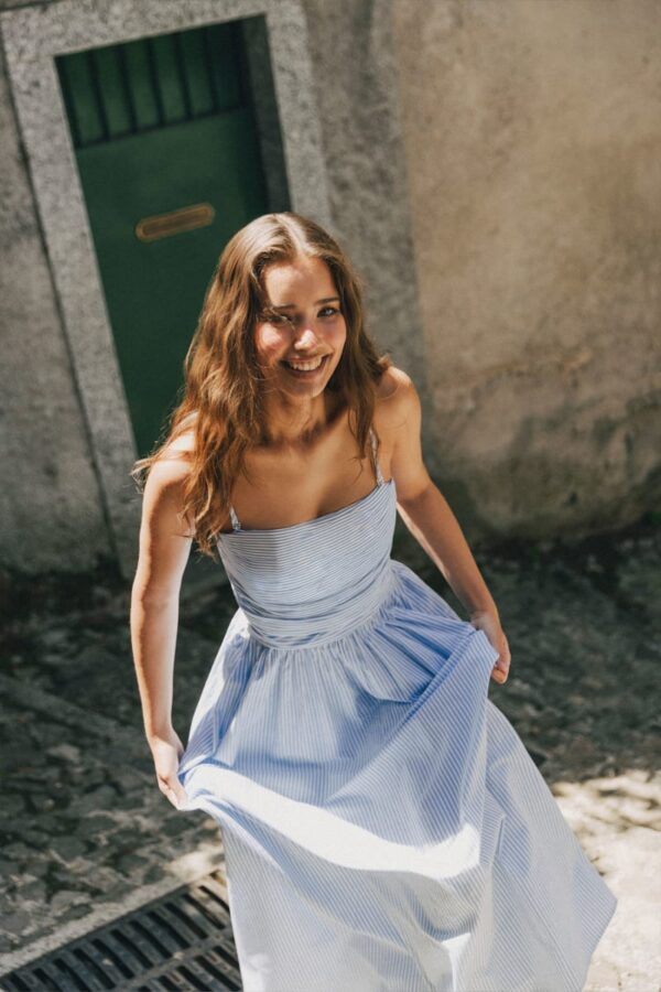 striped long dress