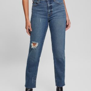 eco distressed mom jeans