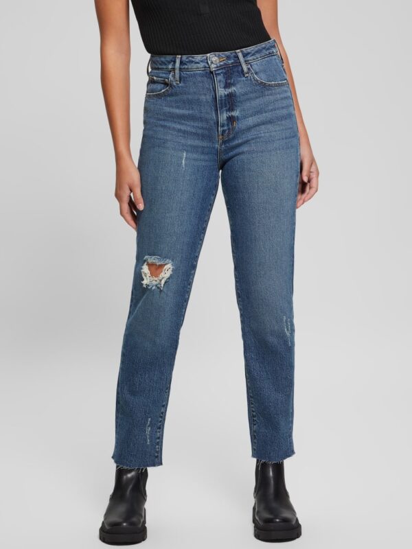 eco distressed mom jeans