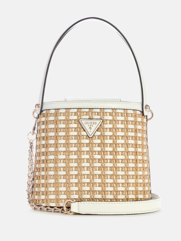 atalia raffia crossbody bucket bag
