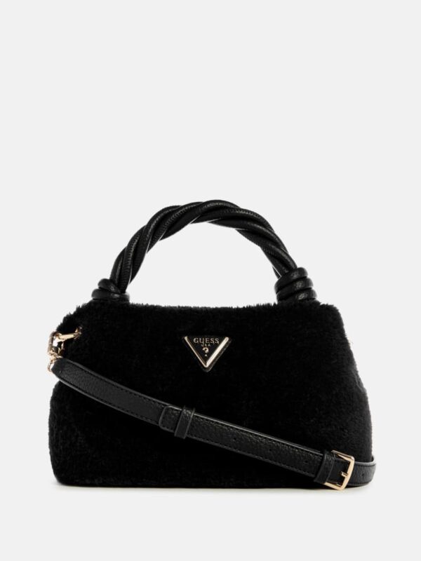 shaida faux fur top handle crossbody