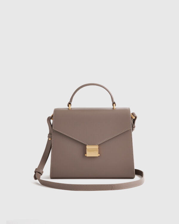 italian leather top handle crossbody satchel