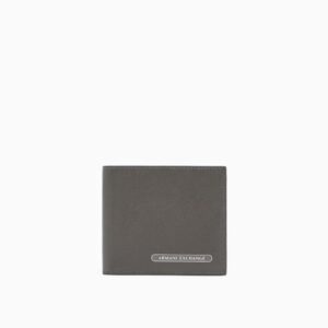bifold wallet in textured leather with multiple card slots