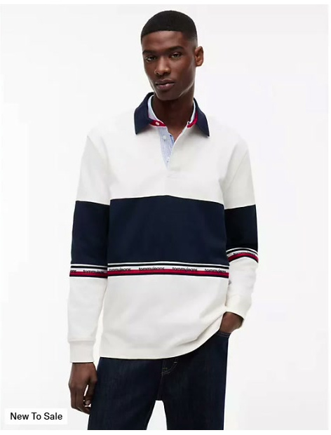 tommy jeans colorblock rugby sweatshirt