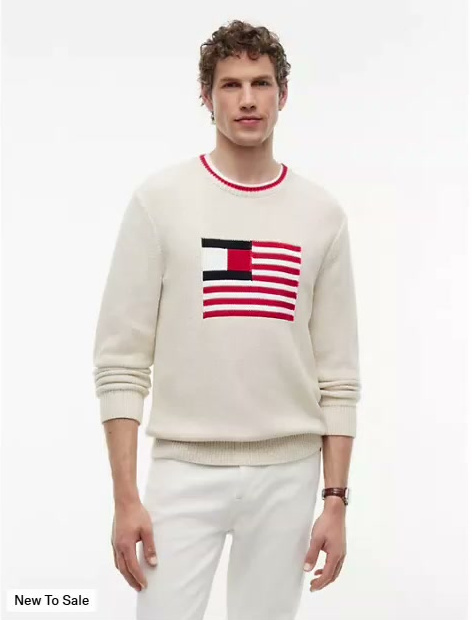 intarsia flag logo heathered sweater