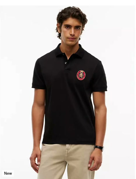regular fit crest patch interlock polo