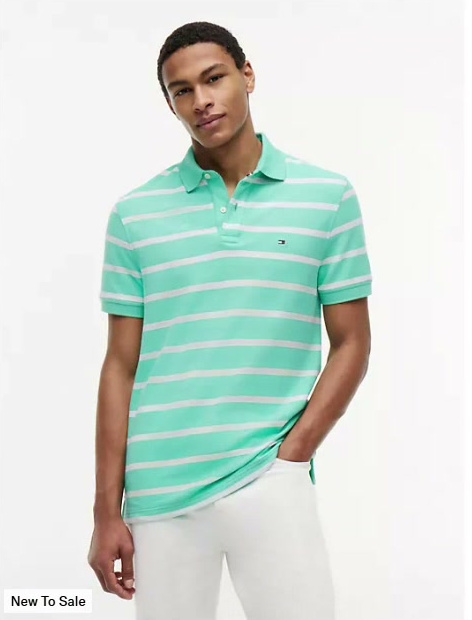 regular fit striped wicking polo