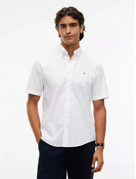 regular fit short sleeve oxford shirt