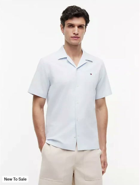 regular fit dobby camp shirt