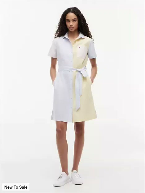 multistripe oxford shirtdress