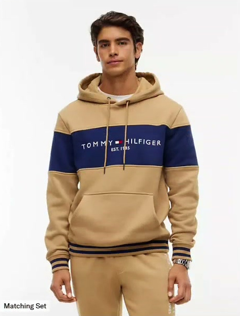 tommy logo colorblock hoodie