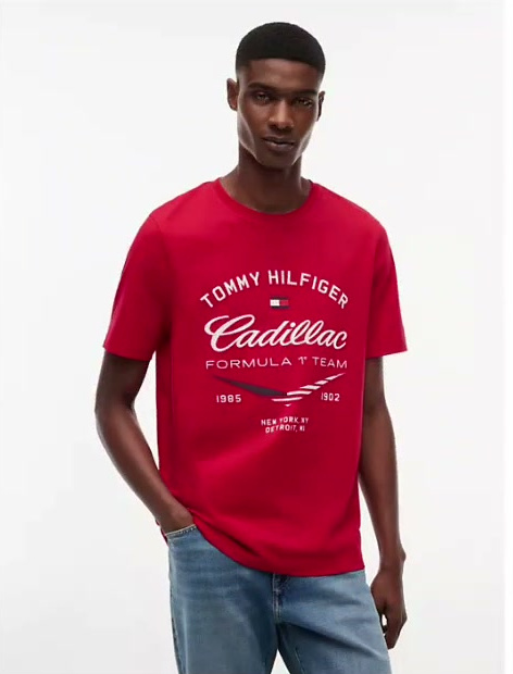 tommy x cadillac fl@ team retro chevron t shirt