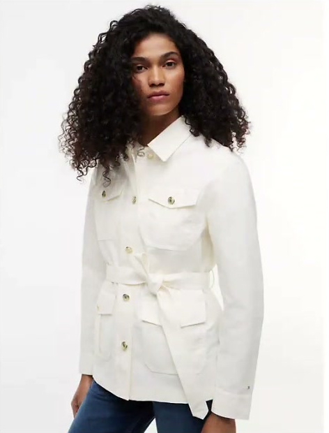 water resistant belted utility jacket