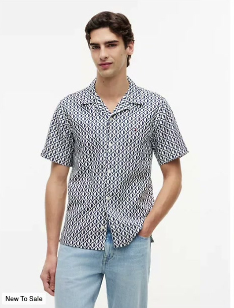 regular fit solar print camp shirt