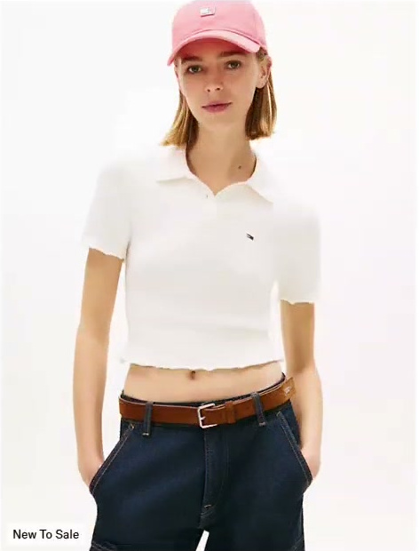 tommy jeans lettuce trim sweater polo